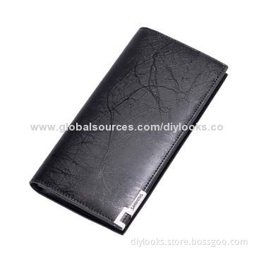 SAMMONS High-end Split Leather Long Wallet (Black)